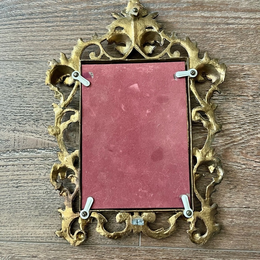 Vintage Rococ Style Brass Picture Frame 8/12 Inch - Picture 5 of 11